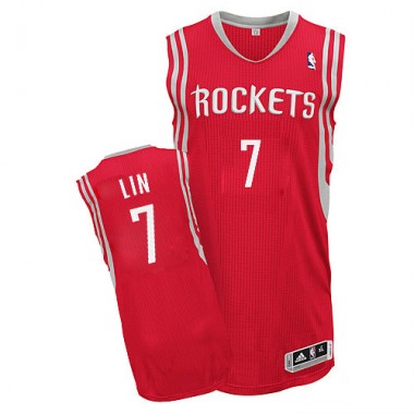 NBA Houston Rockets 7 Jeremy Lin Authentic Red Jerseys